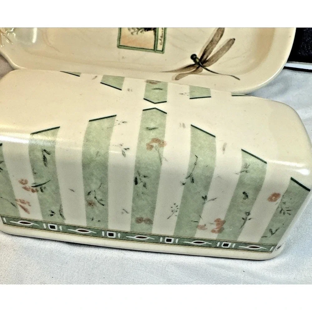 Pfaltzgraff Naturewood 1/4 Lb Covered Butter Dish 6 1/8